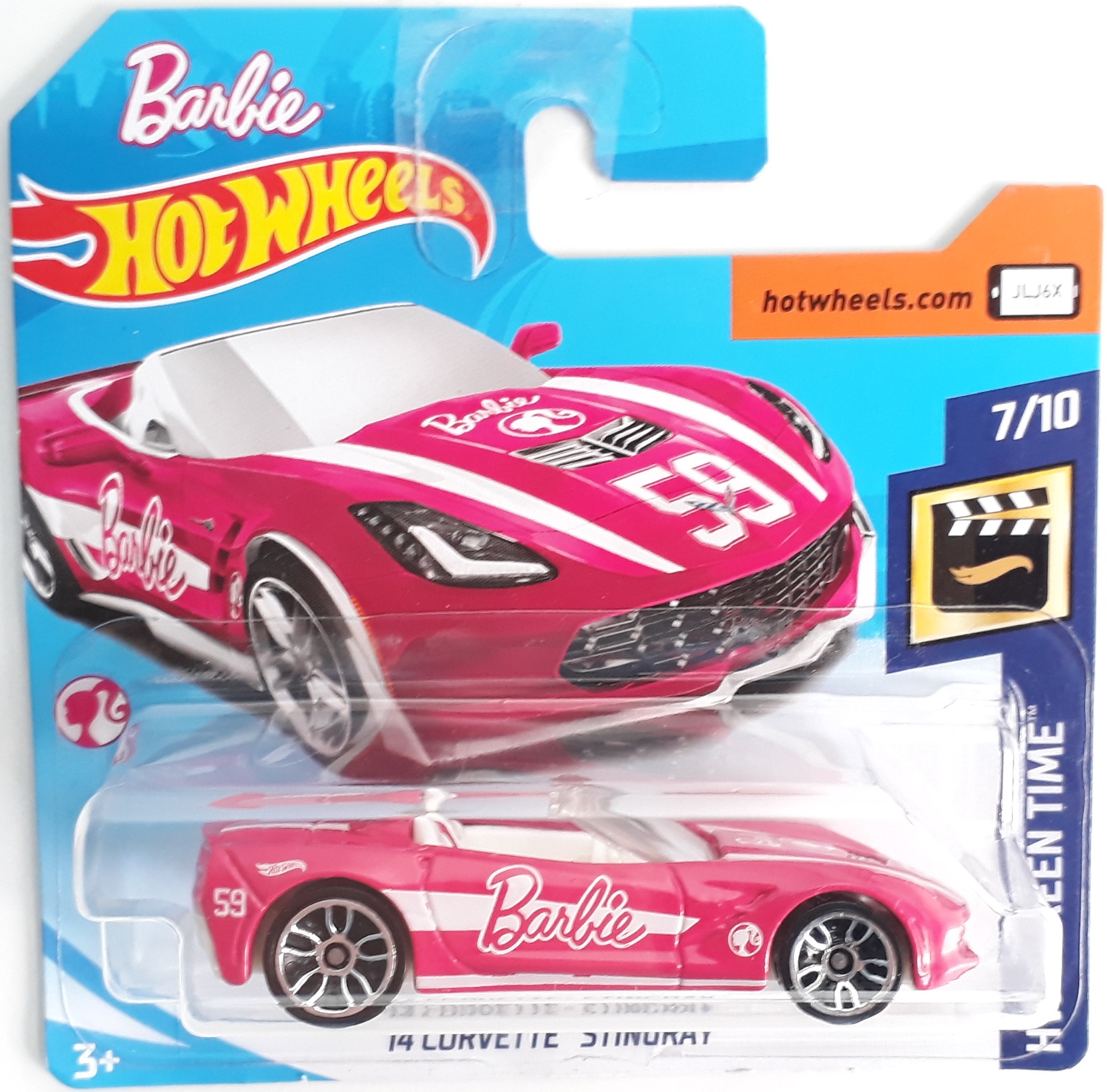 2014-Hot Wheels Screen Time Card '14 Corvette Stingray Barbie 