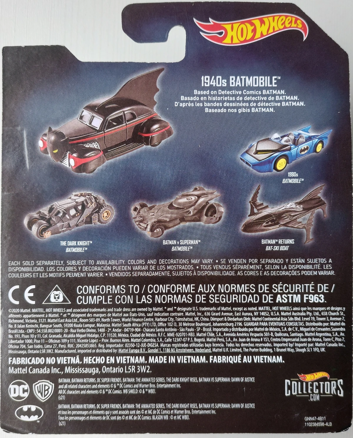 Knight Returns Hot Wheels Batman Returns Mattel Hotwheels 1:50