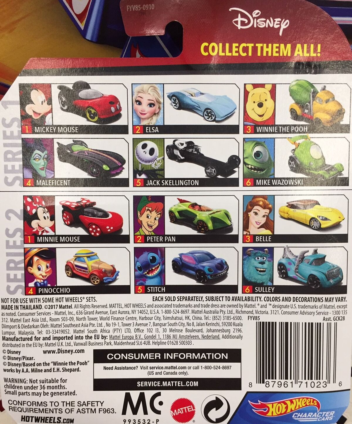 Disney hot discount wheels character cars