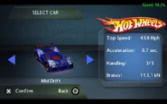 Mid Drift as a playable car in Hot Wheels Ultimate Racing