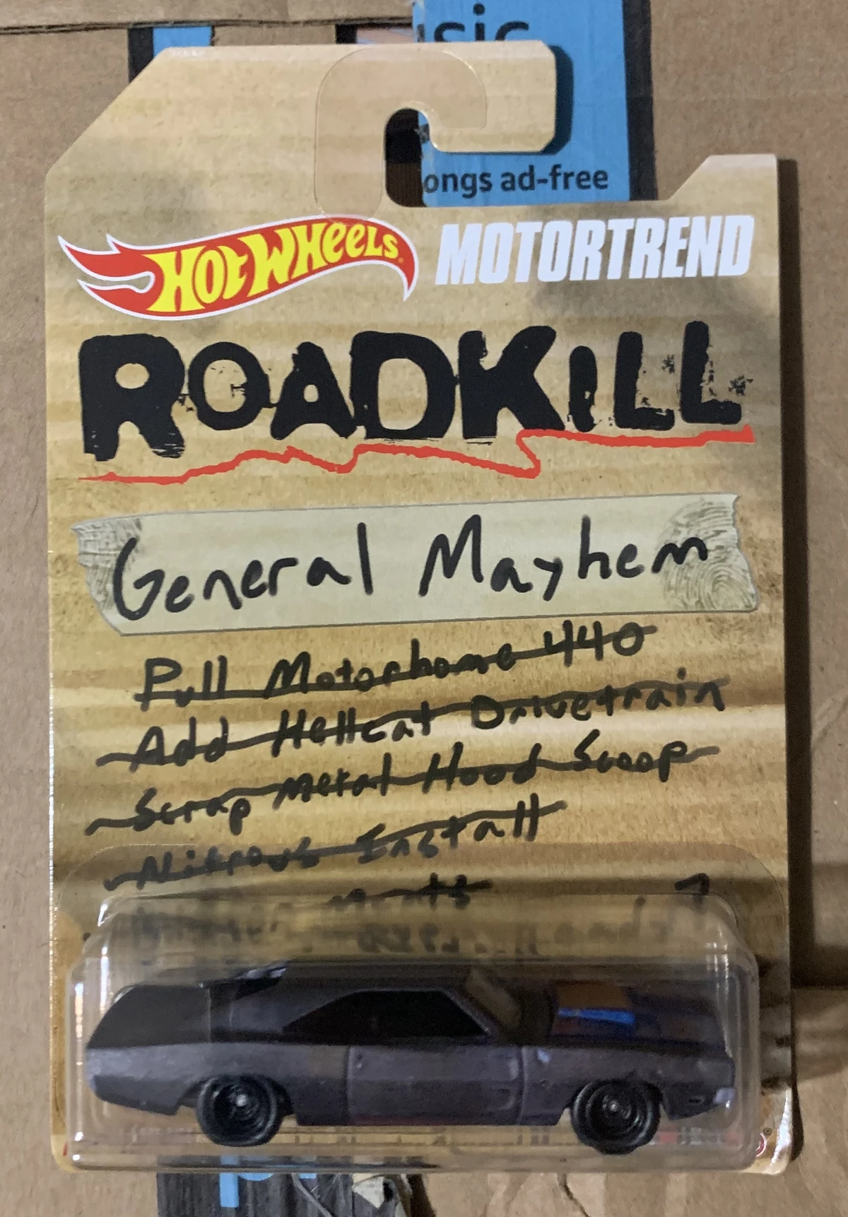 HOT WHEELS MOTORTREND ROADKILL 68 DODGE CHARGER GENERAL MAYHEM! MINT