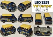 VW Camper YELLOW, stripe2 WHITE