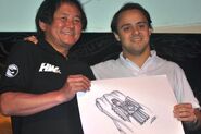 Alton Takeyasu and Felipe Massa present their cart design