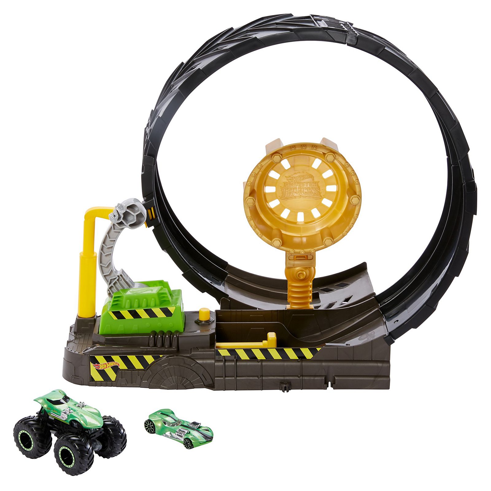 Hot Wheels Monster Trucks Epic Loop Challenge with Twin Mill Truck vs Car  Toy