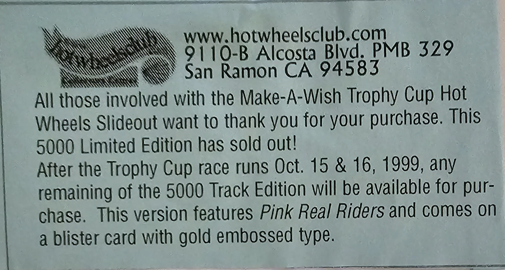 The Greater Bay Area Make-A-Wish Trophy Cup