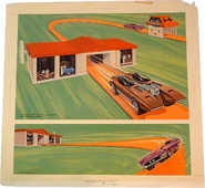 Artwork by Otto Kuhni on the 1969 Super-Charger Sprint track set
