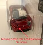 Tesla Roadster with Starman missing plastic right headlight cover