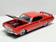 With hood open.