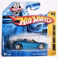 Tesla Roadster, 2008 Blue. Short Card, 2008 New Models, "26/172"/40th version.