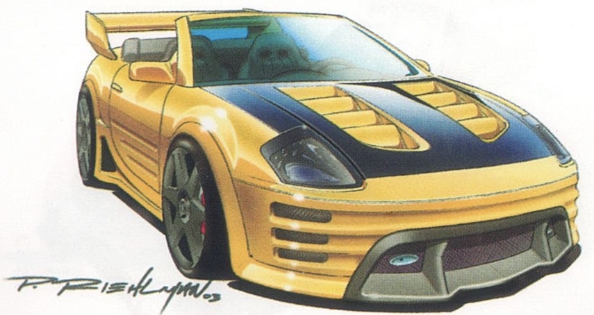 mitsubishi eclipse fast and furious drawing