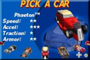 Phaeton as a playable car in the GBA version of Hot Wheels Velocity X