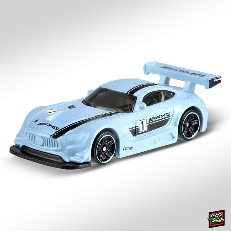 Hot wheels 16 mercedes amg gt3 blue top