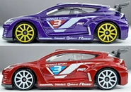 The yellow, black and purple Megane Trophies had roll cages while the red, white, and blue iterations did not.