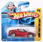 Tesla Roadster, 2008 Red. Short Card, 2008 New Models, "26/172"/40th version.
