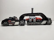 Car in place on the trailer