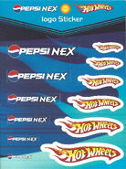 Pepsi Nex Logo Sticker Sheet included with each car