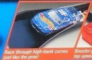 Unknown variant found on the box artwork of the Kyle Petty Speedway Set. Blue Bottom and No Headlight variant.