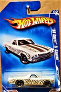 Hot Wheels 2009-'68 Chevy El Camino Heat Fleet Series 2/10 Flame Tampos on Hood and Sides Blacked Out PR5 wheels with Gold Rim