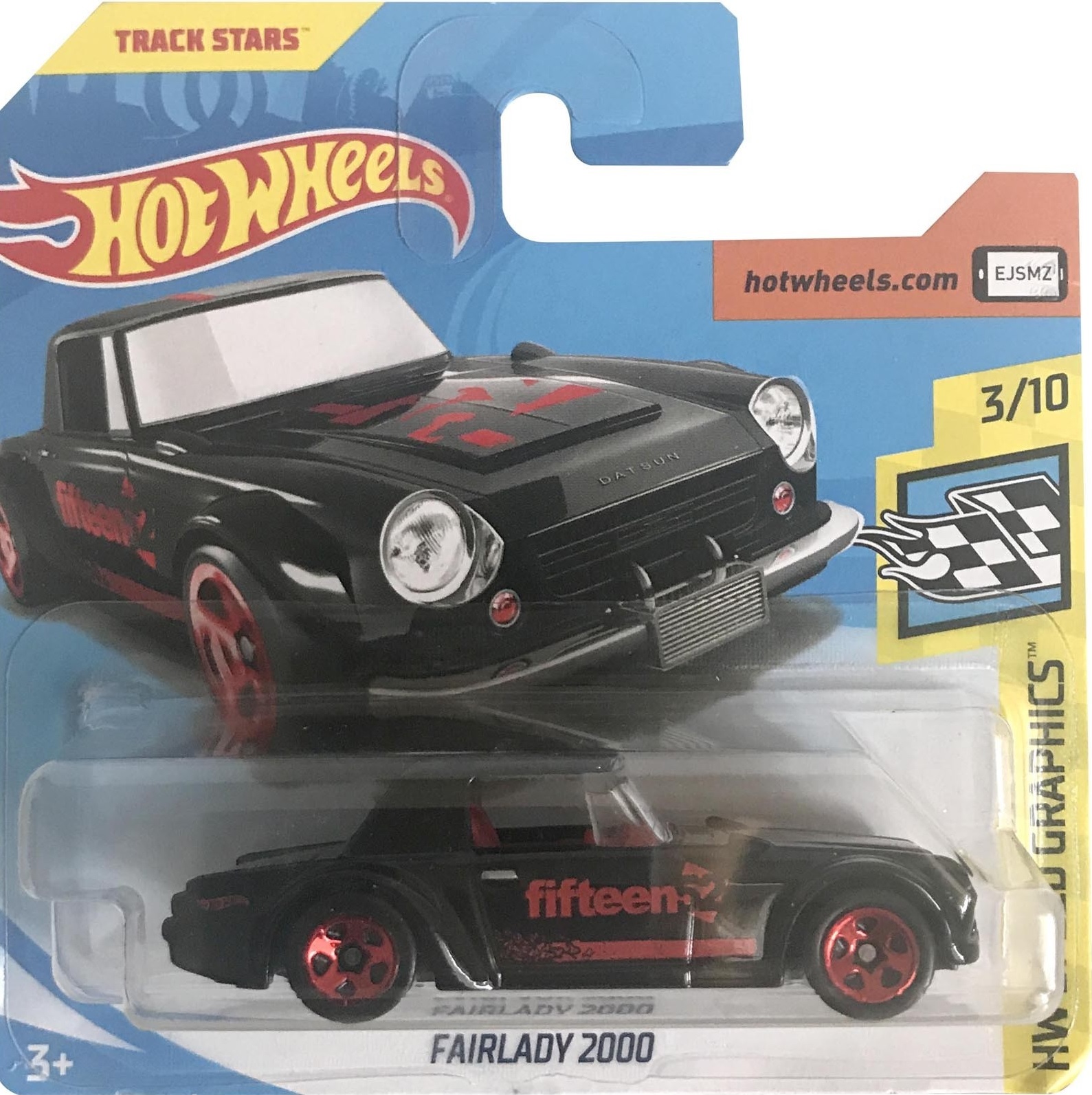 Hot Wheels Datsun Fairlady 2000 BLACK Track Stars #344 2018 new on short card 