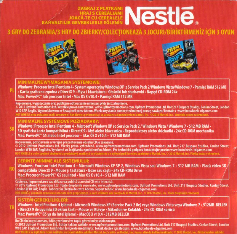 Team Hot Wheels Cereal Games