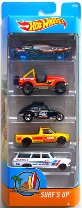 hot wheels surf's up 5 pack