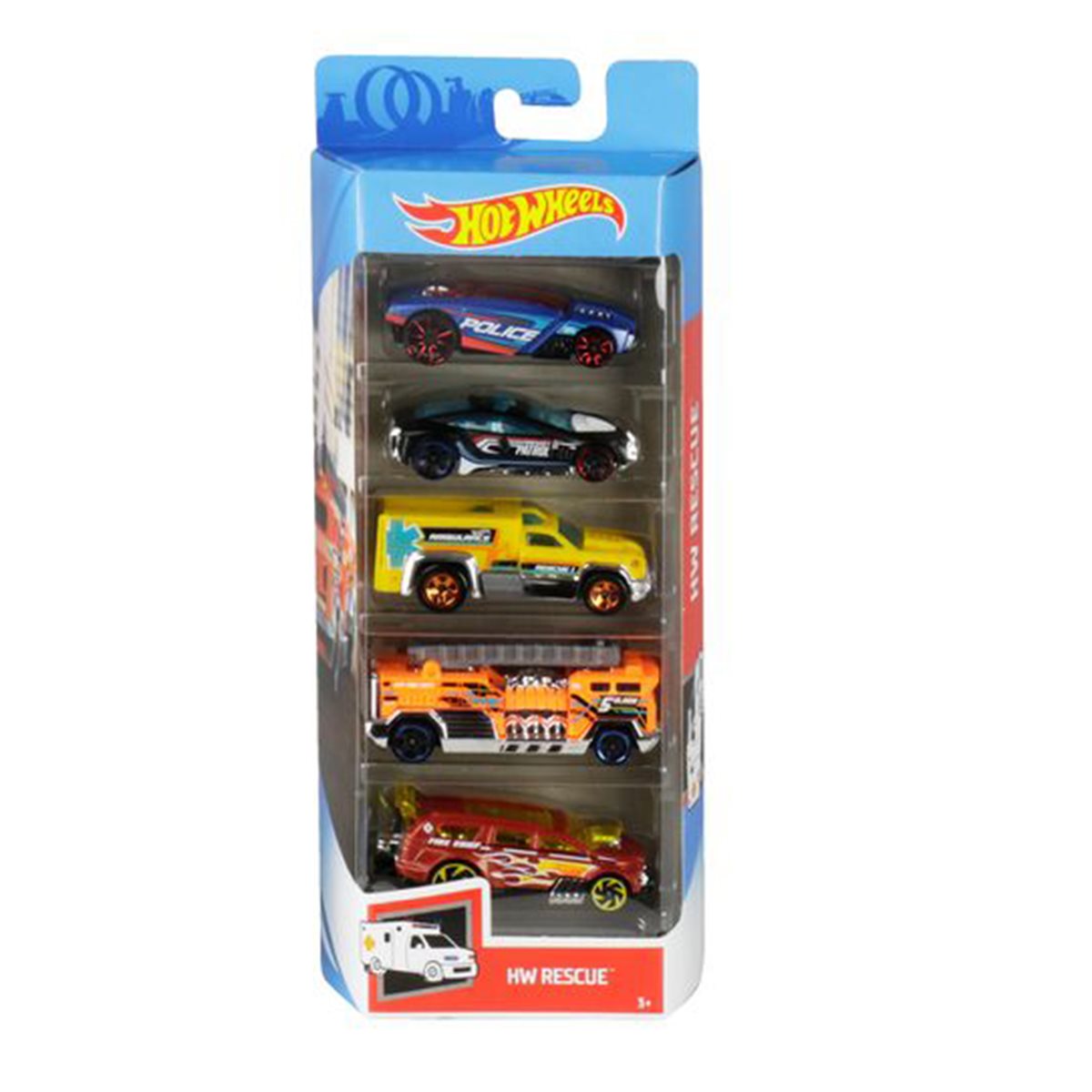 2017 Hot Wheels RESCUE DUTY✰EMERGENCY✰Target Exclusive RED EDITION 4✰Factory Set