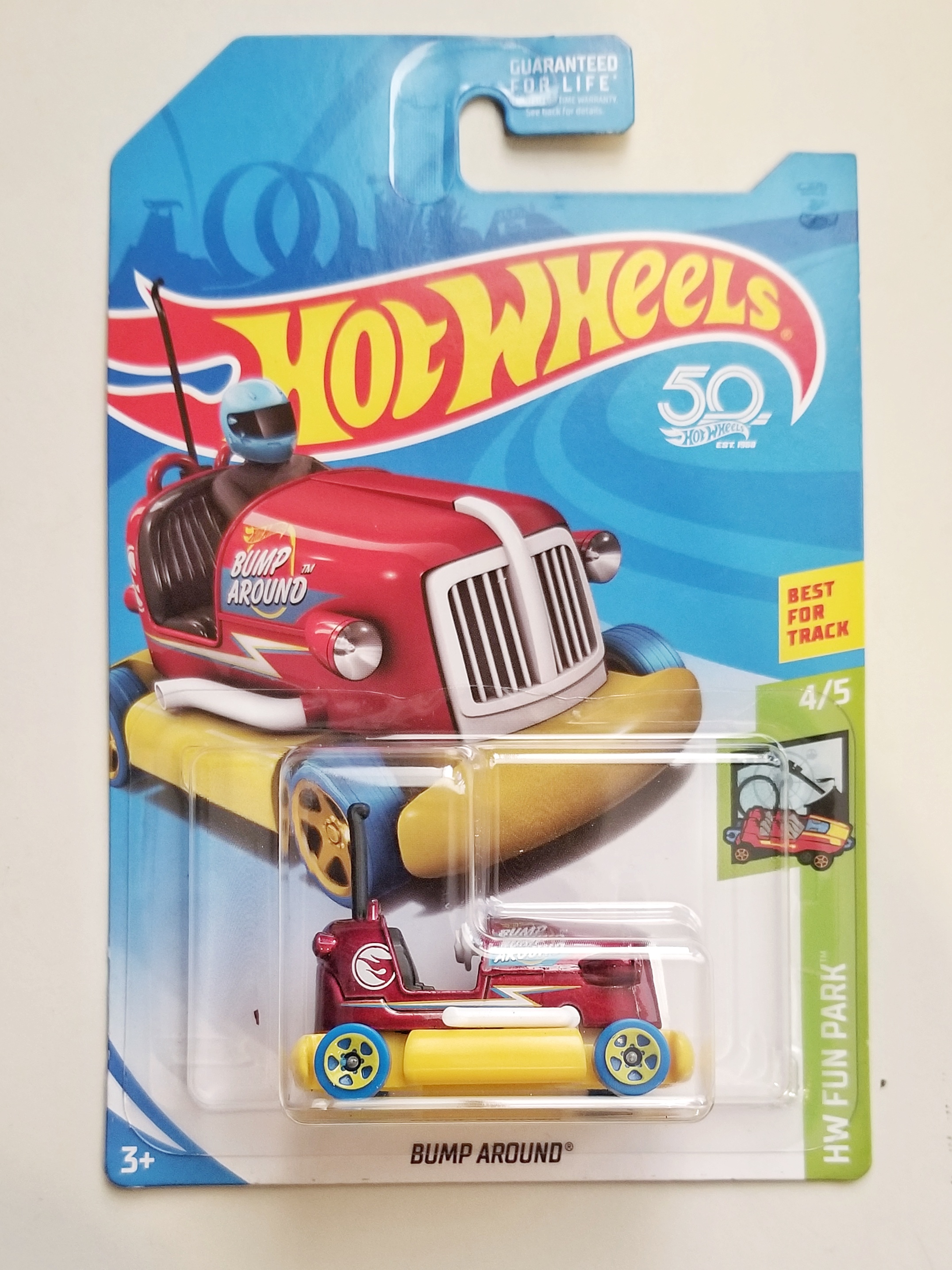 Case A 2014 Hot Wheels BUMP AROUND #166 US☆Yellow Bumper Car; red 8☆Track Aces 