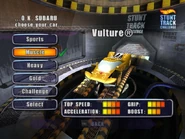 Vulture as a playable car in Hot Wheels Stunt Track Challenge