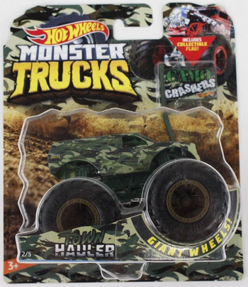 Hot Wheels 2018 Monster Trucks Camo Crashers Town Hauler