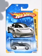 Tesla Roadster, 2008 Silver. Long Card, 2008 New Models, Snowflake version.