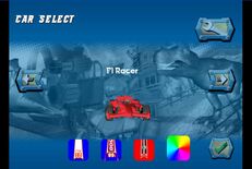 F1 Racer as a playable car in Hot Wheels Track Attack.