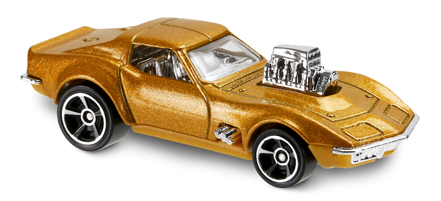 H213B US-Import NO PLATE Hot Wheels '68 Corvette gold Gas Monkey Garage Stingray 