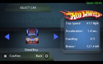 Hot Wheels Ultimate Racing Dieselboy Playable.