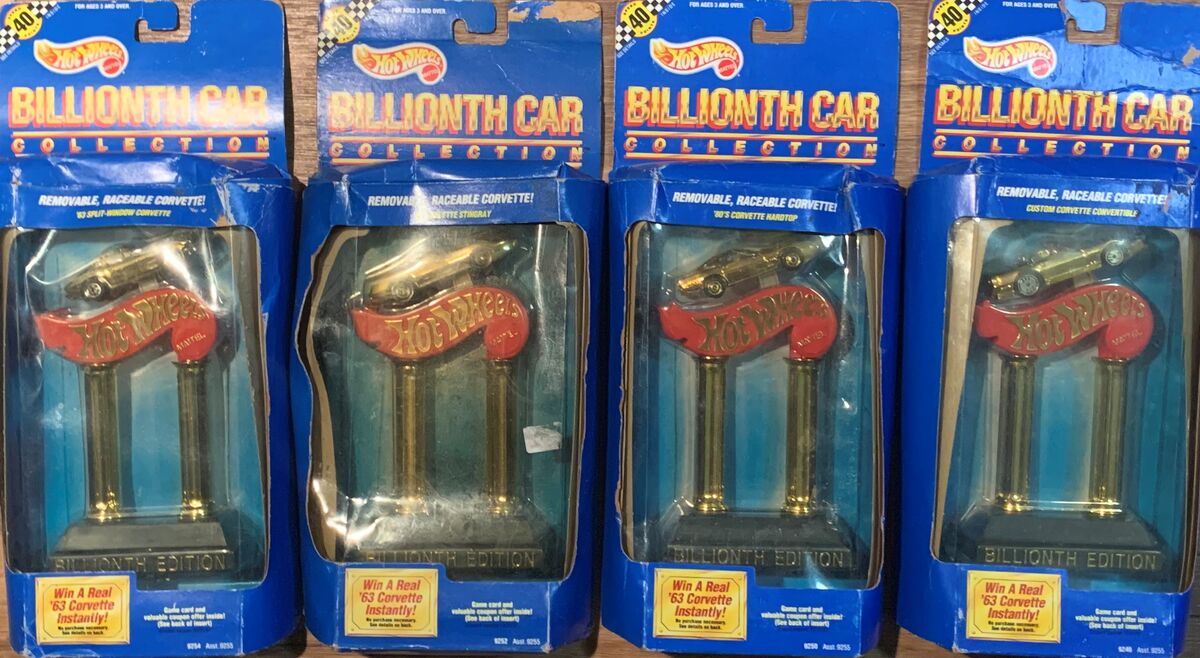 NIB Hot Wheels Billionth Car Collection Gold Custom Corvette Convertible  9246