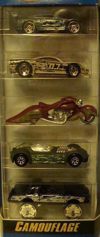 HOT WHEELS Camouflage 5-Pack Gift Set DIE-CAST CARS COME NUOVO IN SCATOLA SIGILLATA 2006 