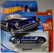 2018 (192/365) - Then and Now 3/10 - '55 Corvette (Blue) - International Short Card packaging (Front)