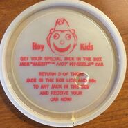 1970s Jack in the Box cup lid