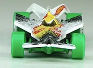 Tiny windshield and lots of fins for downforce.