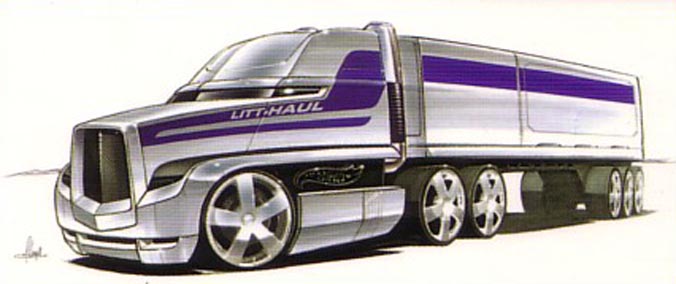 Hot Wheels Truckin Transporters Tractor Trailer Nitro Scorcher Dragster  Race Car