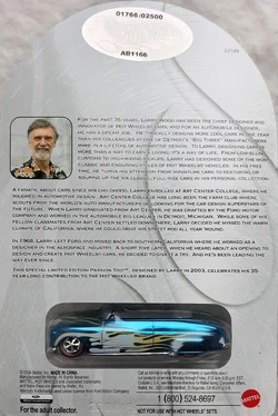 Hot Wheels Larry Wood 40 Years of Design A-OK Brazil AUTOGRAFADA