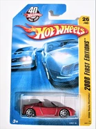 Tesla Roadster, 2008 Red. Long Card, 2008 New Models, "26/172"/40th version.