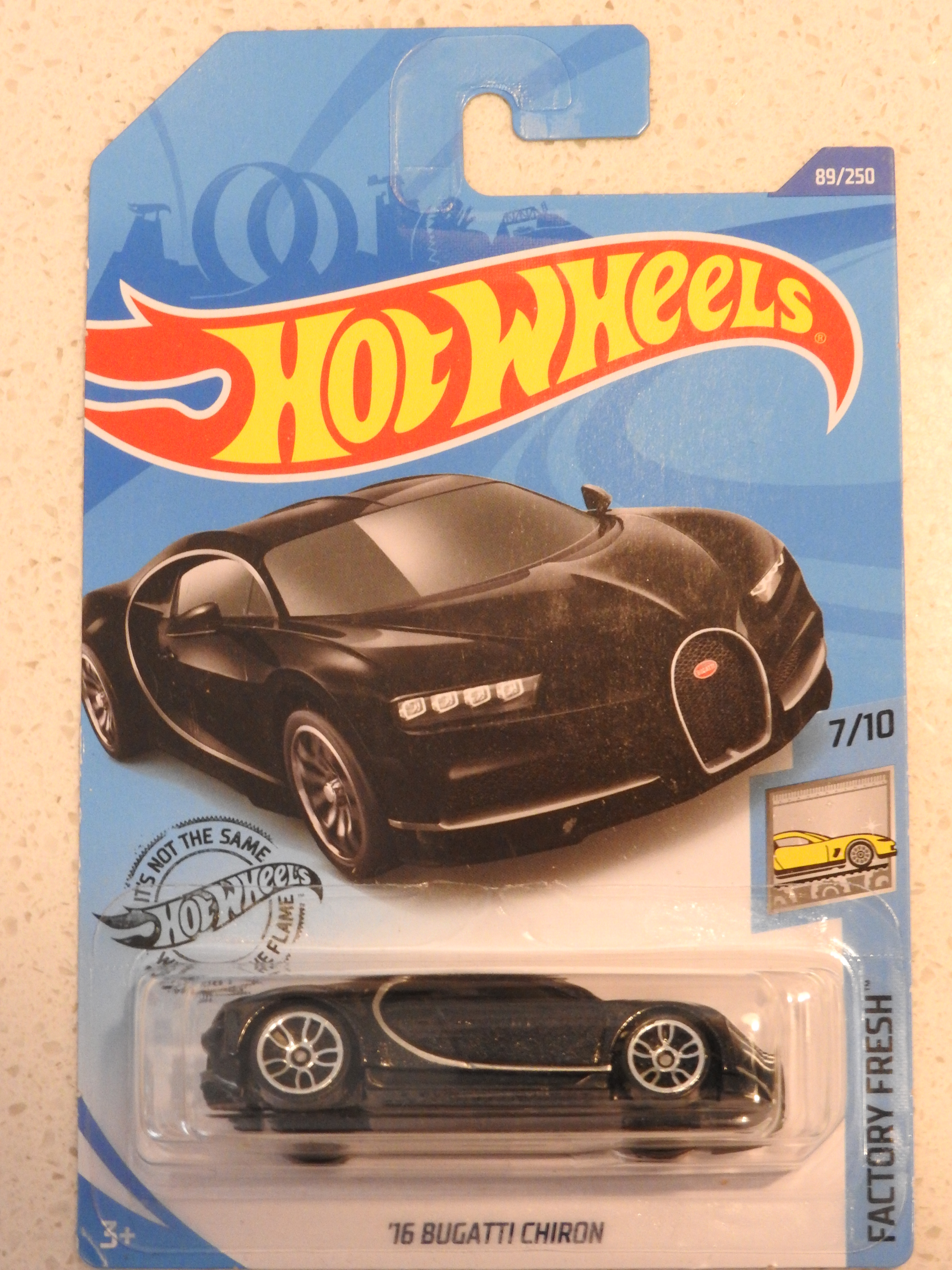 Metalflake Black 16 Bugatti Chiron J5 GHC02 Hot Wheels 2020 Factory Fresh 7/10