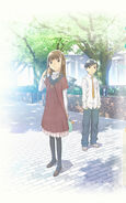 Shuuichi (left) and Yoshino in promotional art for the anime