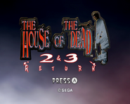 The House of the Dead 2 and 3 Return's title screen.