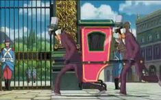 Witch of the Waste's palanquin and carriers