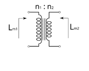 Transformer electric symbol inductance