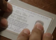 Wes' fake ID that he used to visit Rebecca in jail