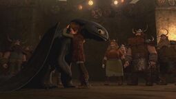 Hiccup and Toothless hug