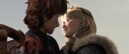 Astrid and Hiccup right after finishing their kiss