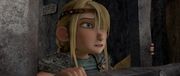 Astrid seeing what Hiccup is doing